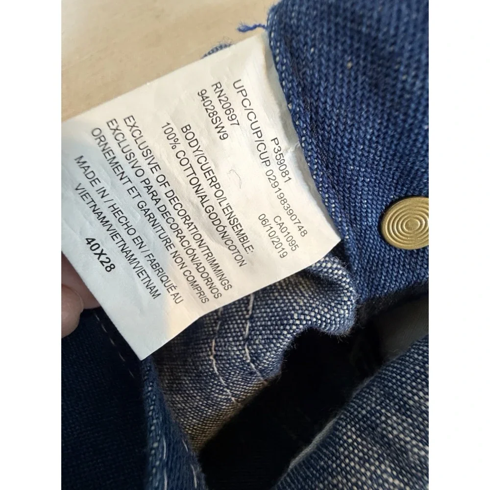 Big Smith Denim Bib Overalls Mens 40x28 Blue Carpenter Workwear Farm Utility
